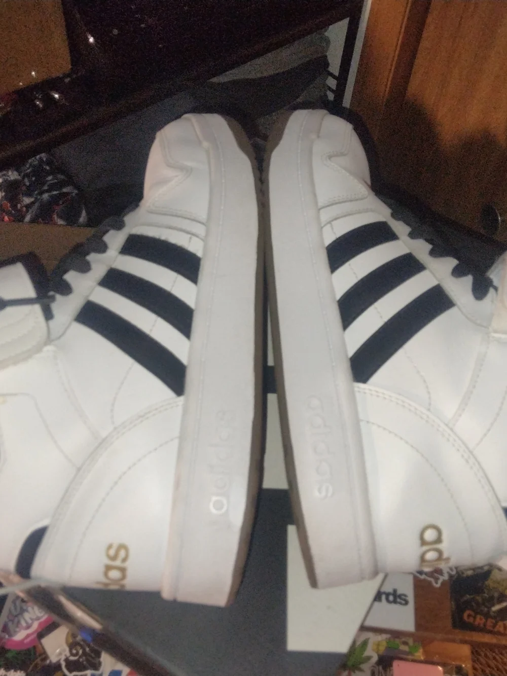 Adidas Black/White Postmove Mid - Size 12